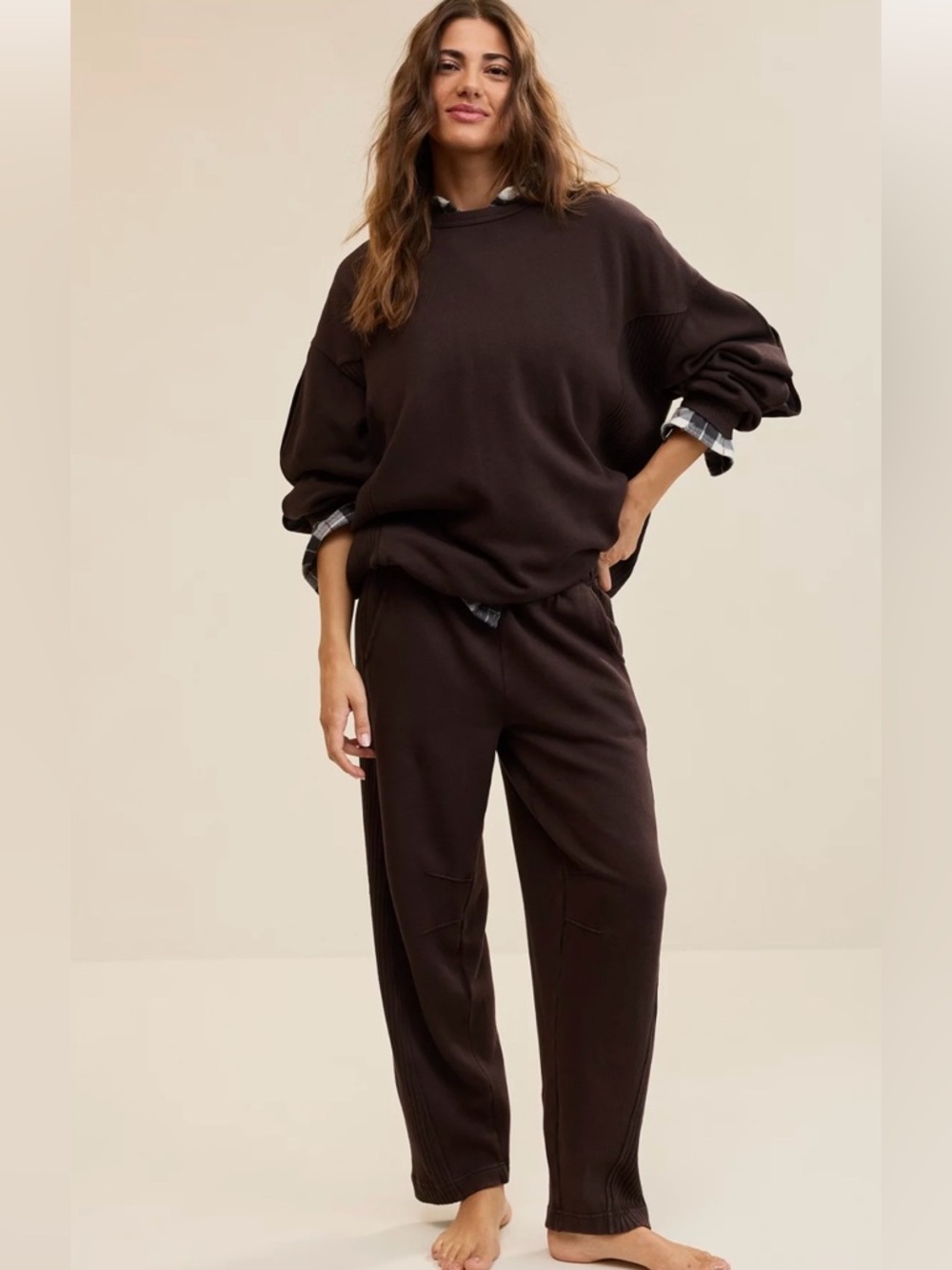 American Eagle Outfitters Women's Deep Earth Oh Snap Barrel Sweatpants